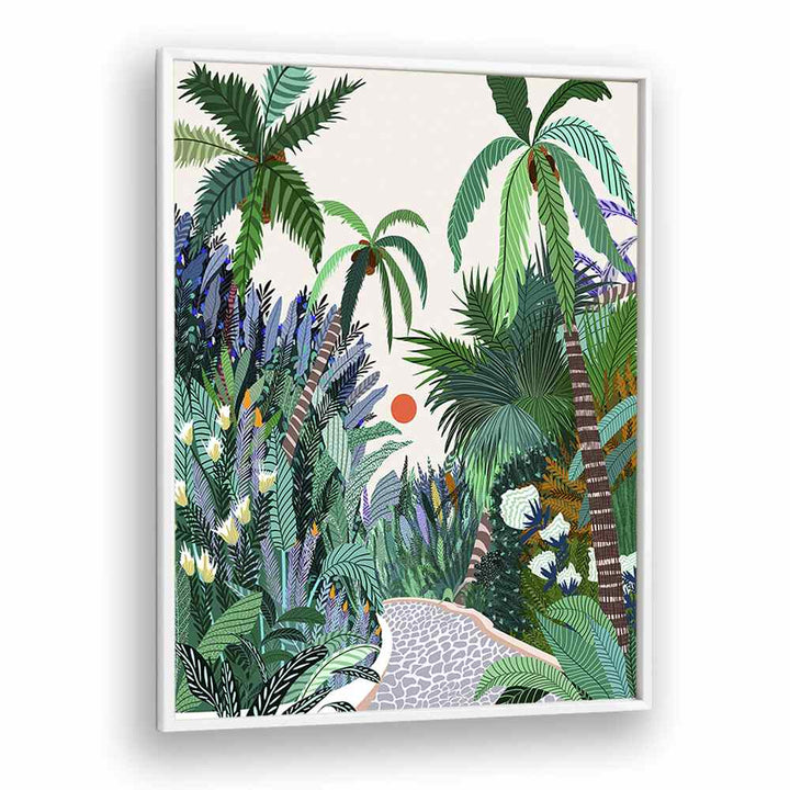 The Urban Jungle Route By Uma Gokhale Botanical Art Prints in White Plain Frame