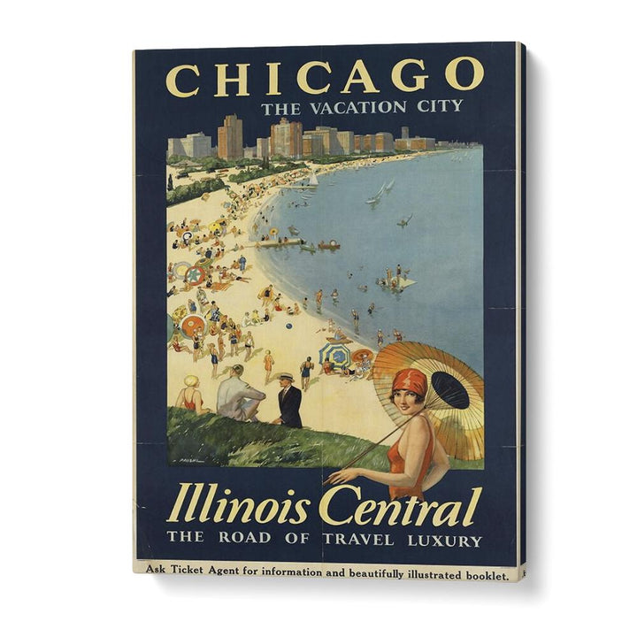 The Vacation City-Chicago Retro Vintage Travel Travel Posters in Gallery Wrap