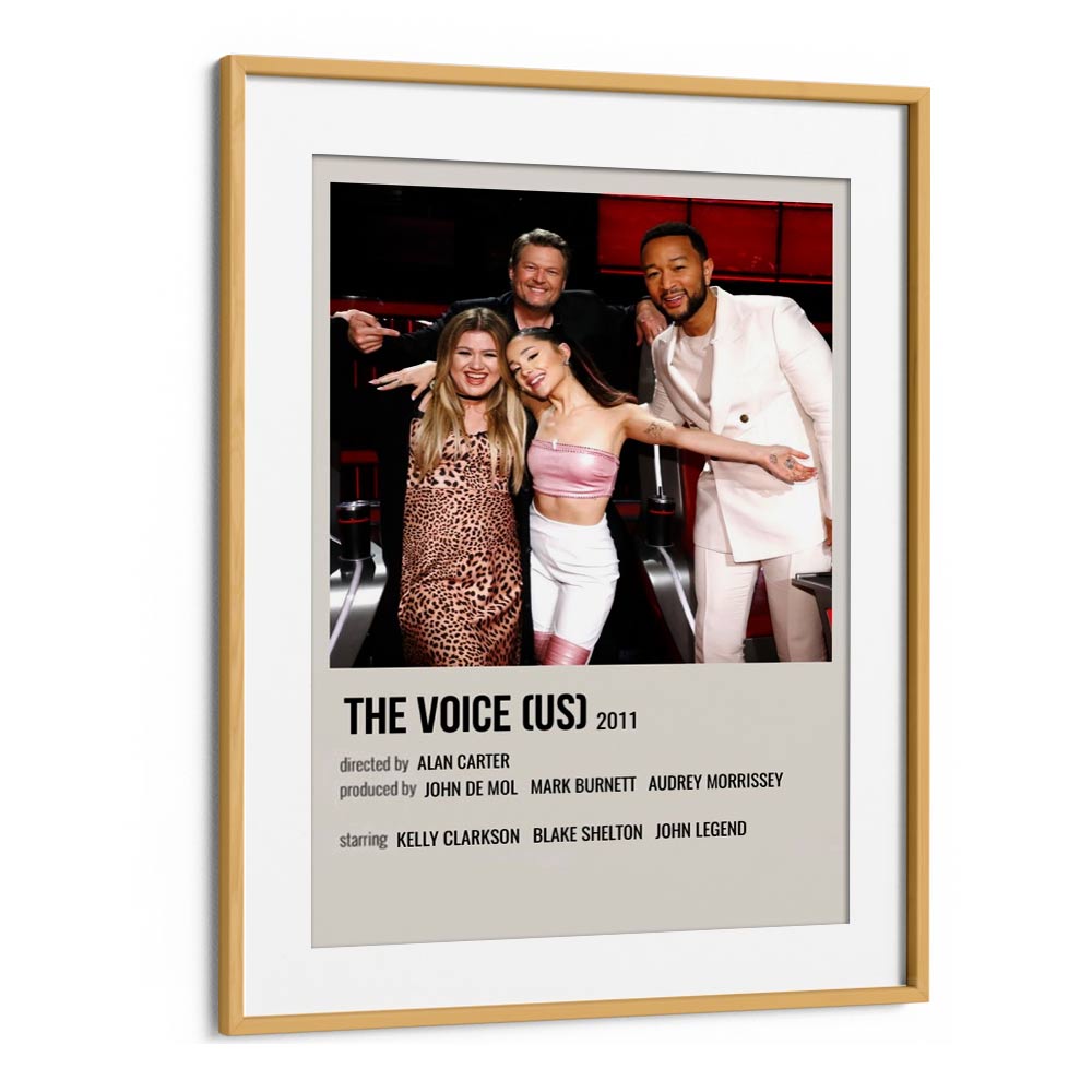 The Voice US Movie Posters in Oak Wood Frame With Mount