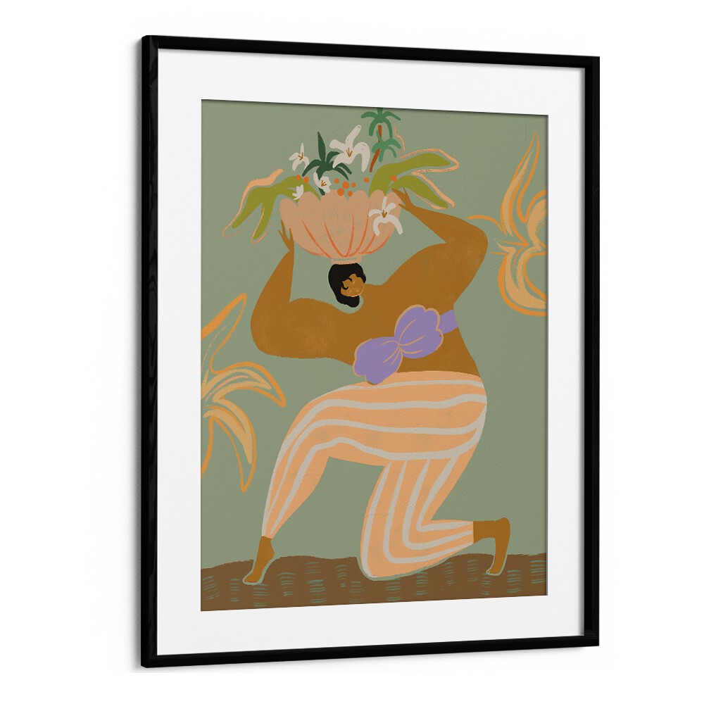 The Weight Of The World By Arty Guava Wall Art Prints in Black Frame With Mount