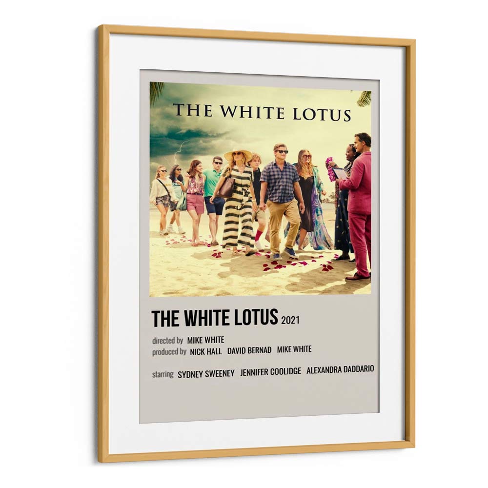 The White Lotus 2021 Movie Posters in Oak Wood Frame With Mount