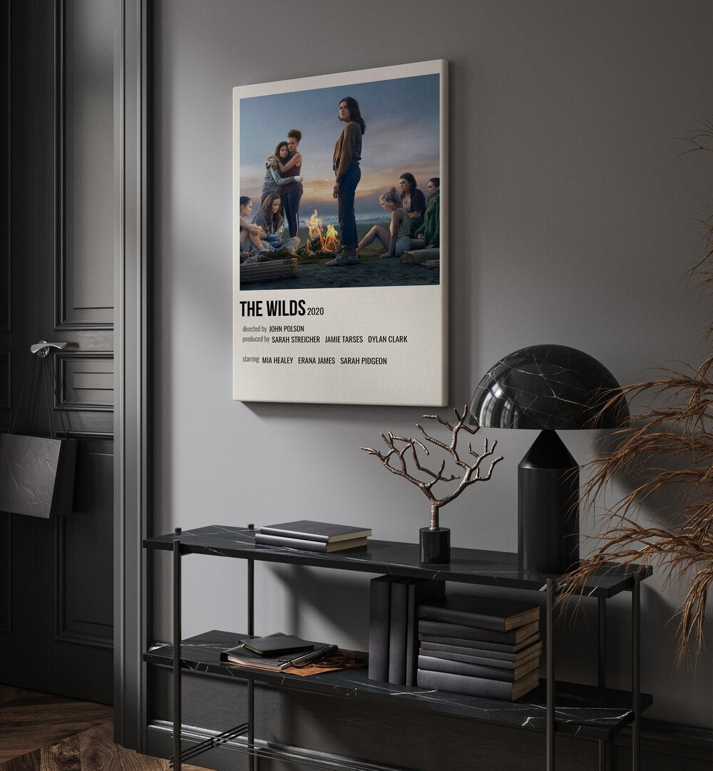 The Wilds 2020 Movie Posters in Gallery Wrap placed on a wall behind a table and beside a door