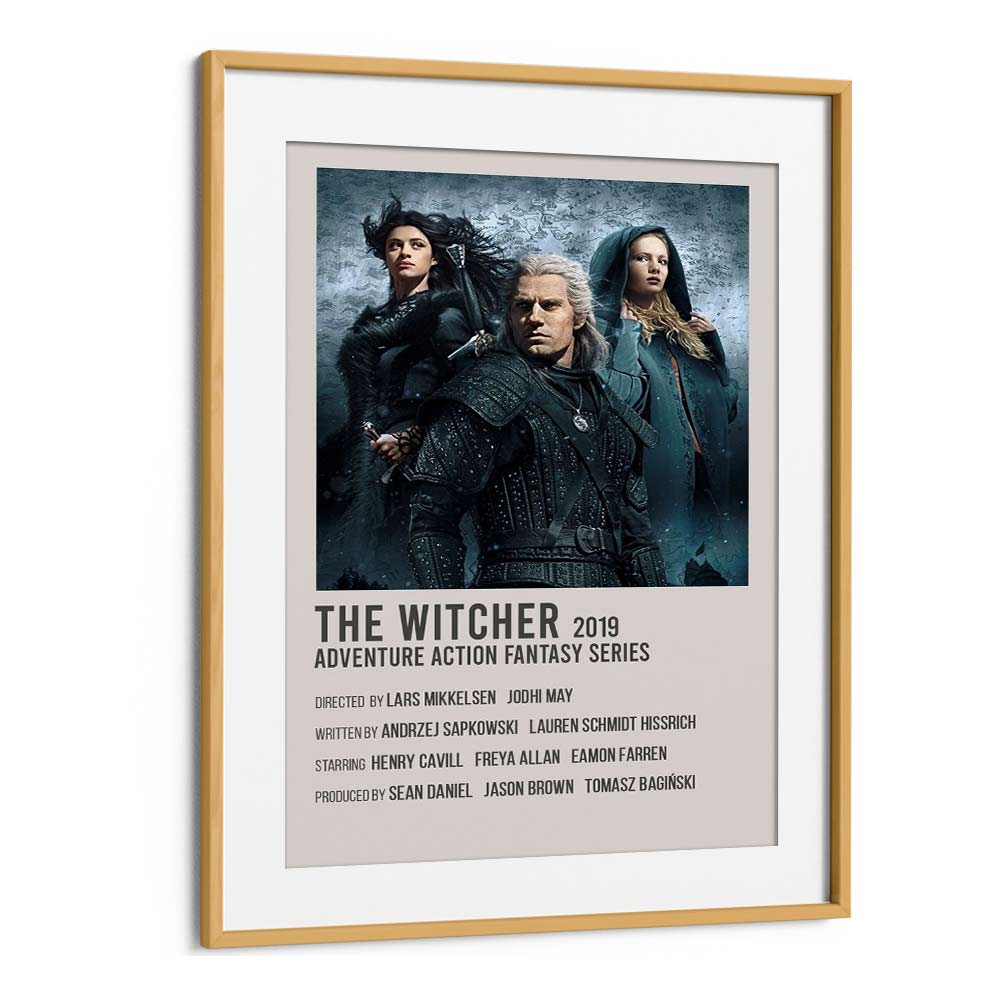 The Witcher 2019 Movie Posters in Oak Wood Frame With Mount