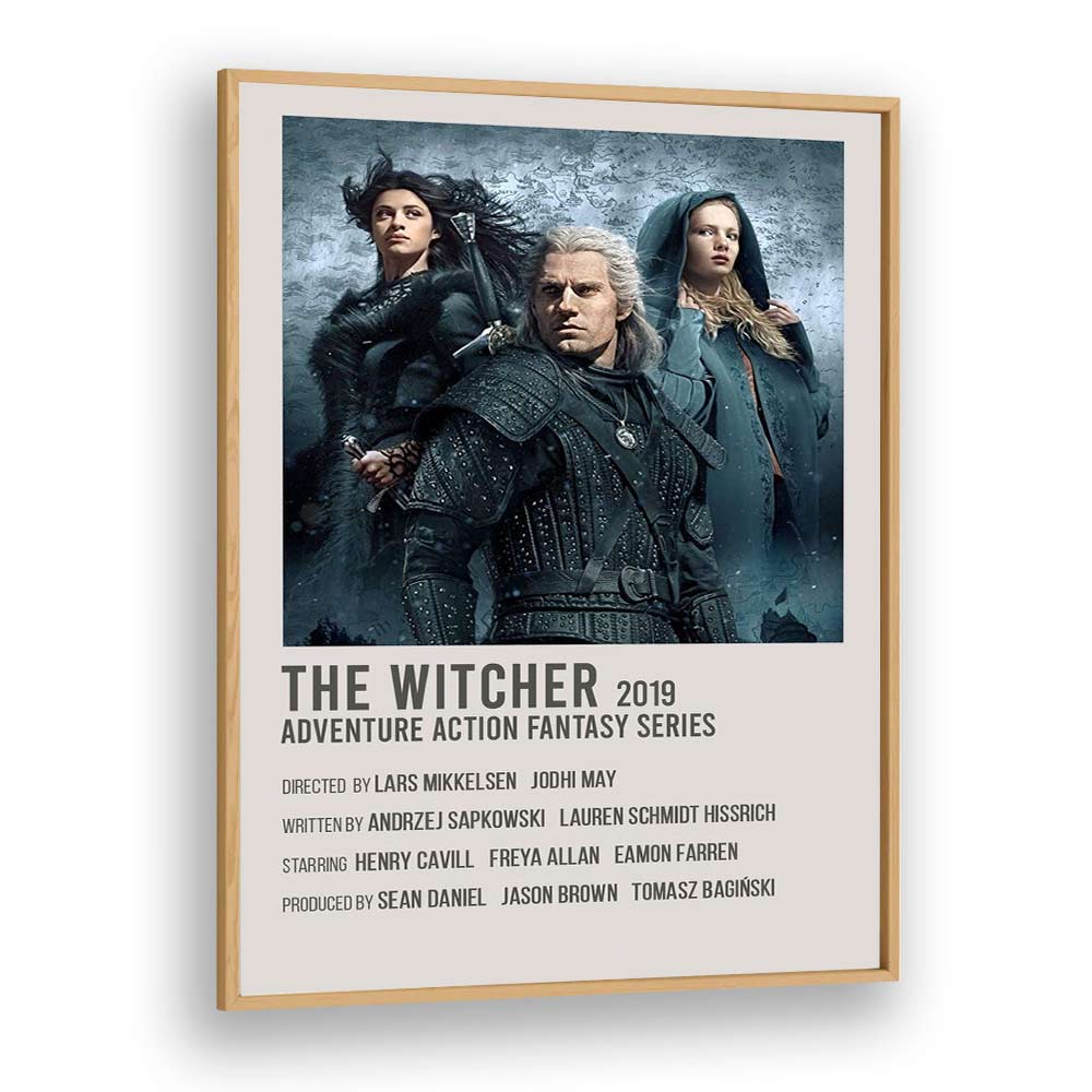 The Witcher 2019 Movie Posters in Oak Wood Plain Frame