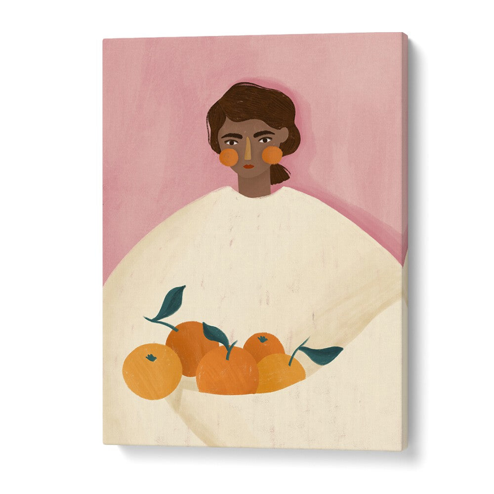 The Woman With the Oranges By Bea Muller Women Illustration Paintings in Gallery Wrap