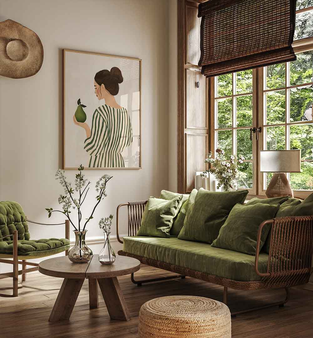 THE WOMAN AND THE PEAR , PORTRAITS & FIGURATIVE ILLUSTRATIONS