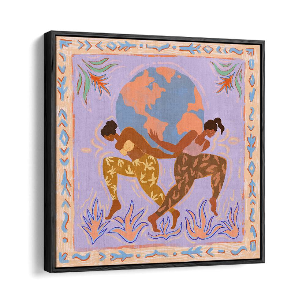 The World By Arty Guava Wall Art Prints in Black Floater Frame