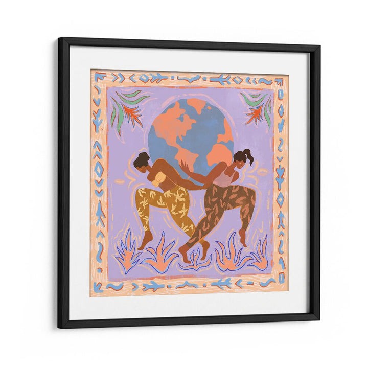 The World By Arty Guava Wall Art Prints in Black Frame With Mount