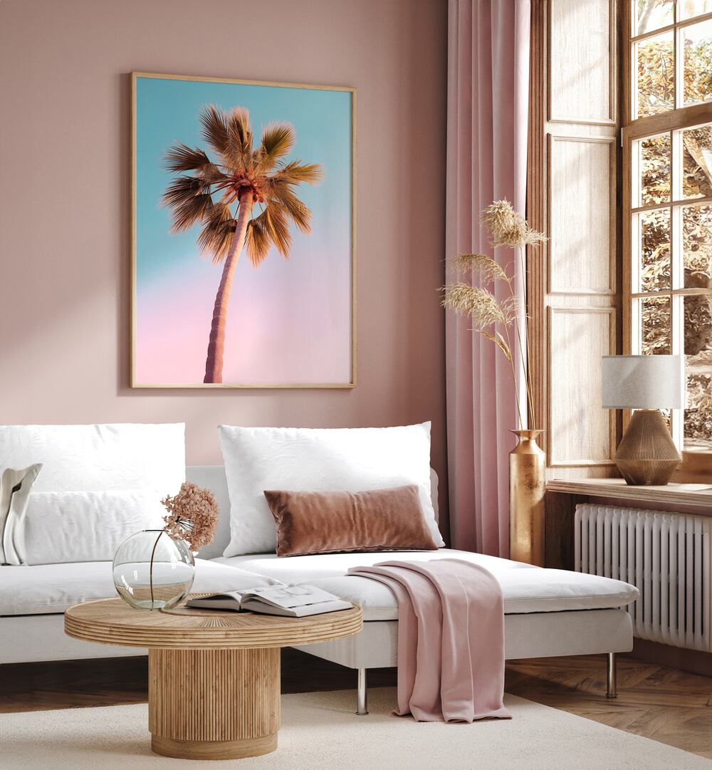 Brighten your space with THE PASTEL PALM, BEACH PAINTINGS by Philippe Hugonnard, blending elegance and tropical flair.