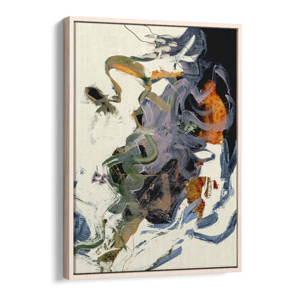 Theone By Dan Hobday Abstract Art Abstract Paintings in Oak Wood Floater Frame