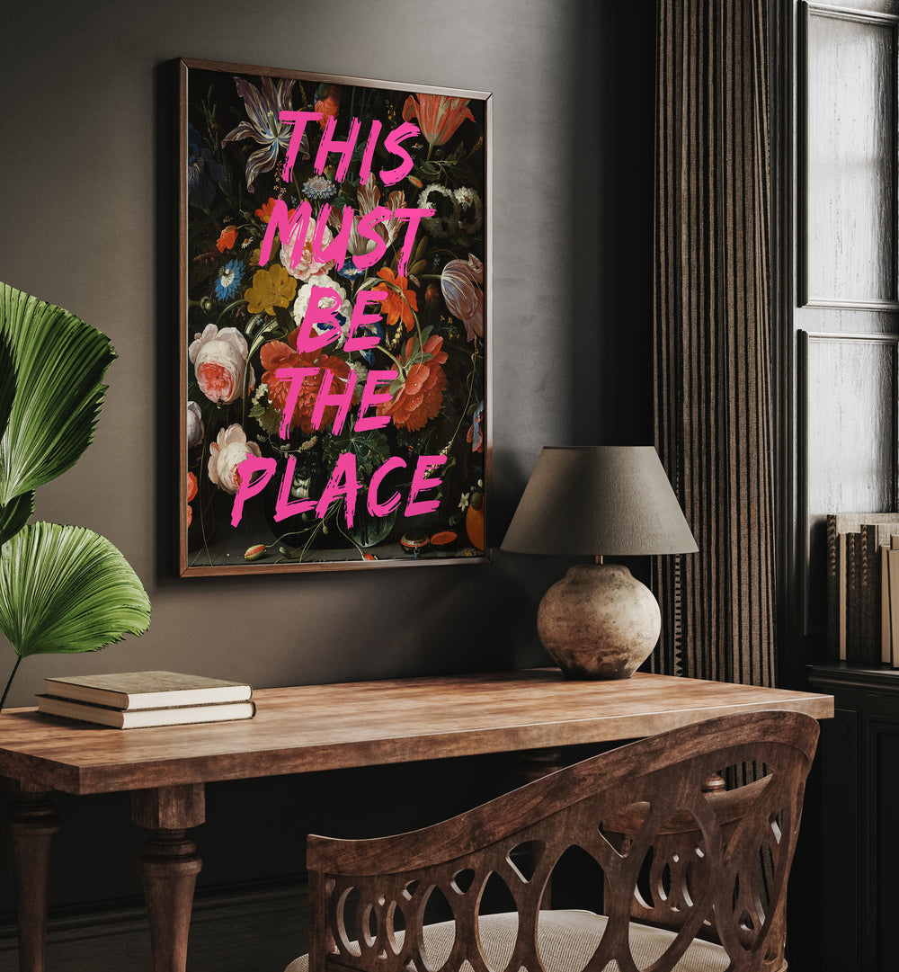 This Must Be a Place by the Art Concept Altered Art Prints in Dark Wood Plain Frame