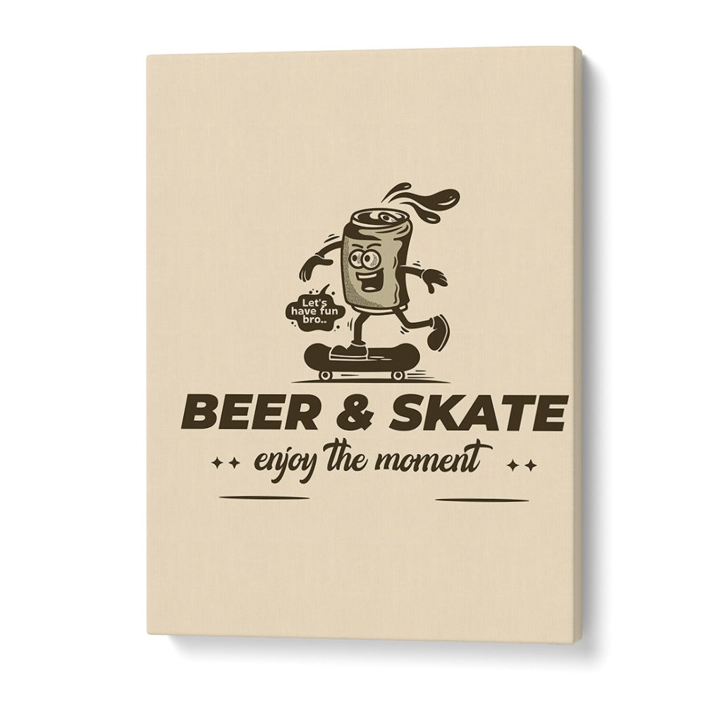 Thrills on Wheels Beer and Skate Quotes and Typography Posters in Gallery Wrap