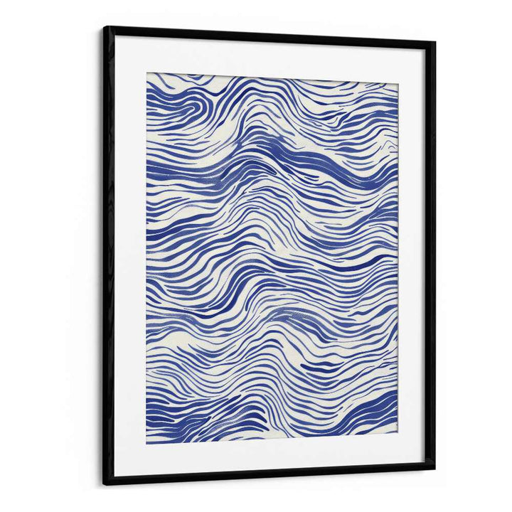 Tidal Waves I Beach Prints Coastal Wall Art in Black Frame With Mount