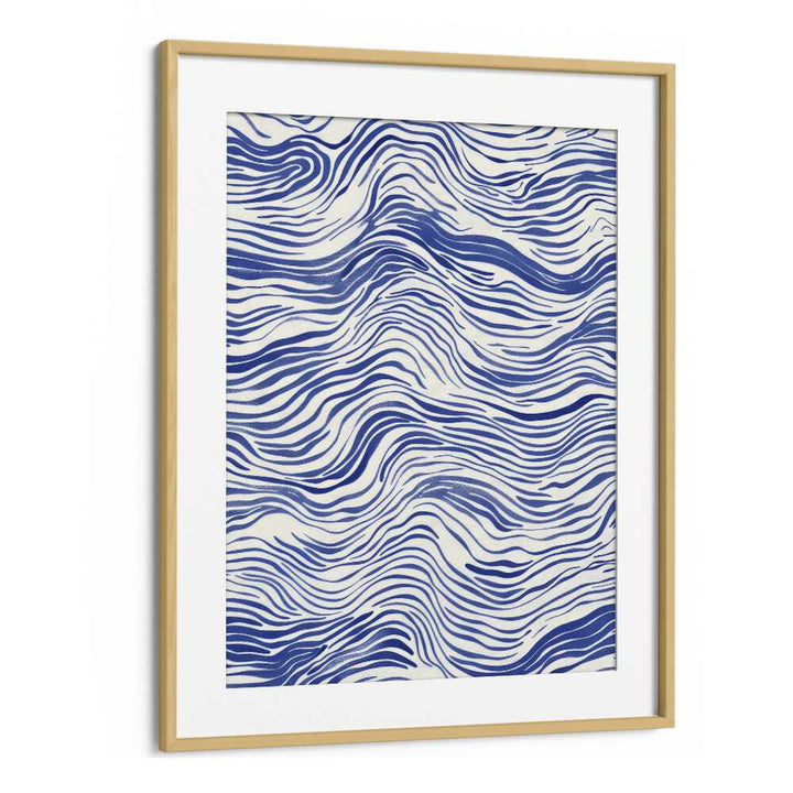 Tidal Waves I Beach Prints Coastal Wall Art in Oak Wood Frame With Mount