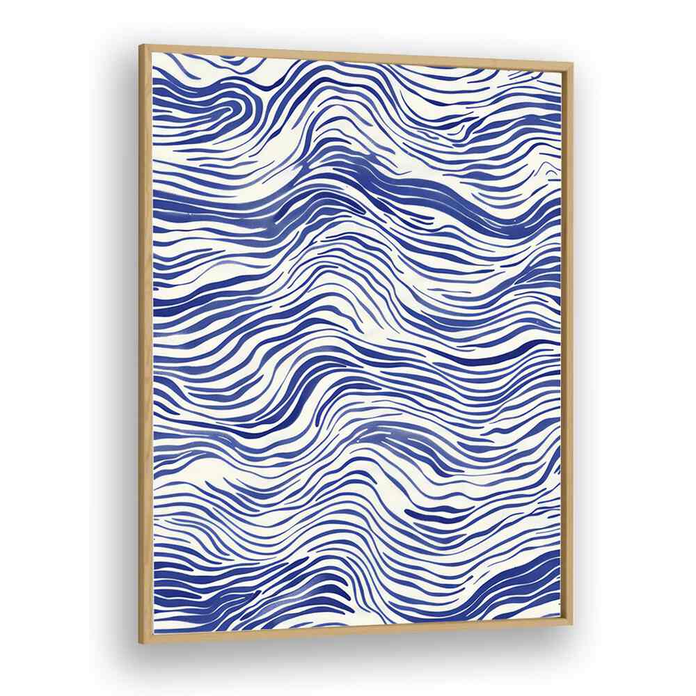 Tidal Waves I Beach Prints Coastal Wall Art in Oak Wood Plain Frame