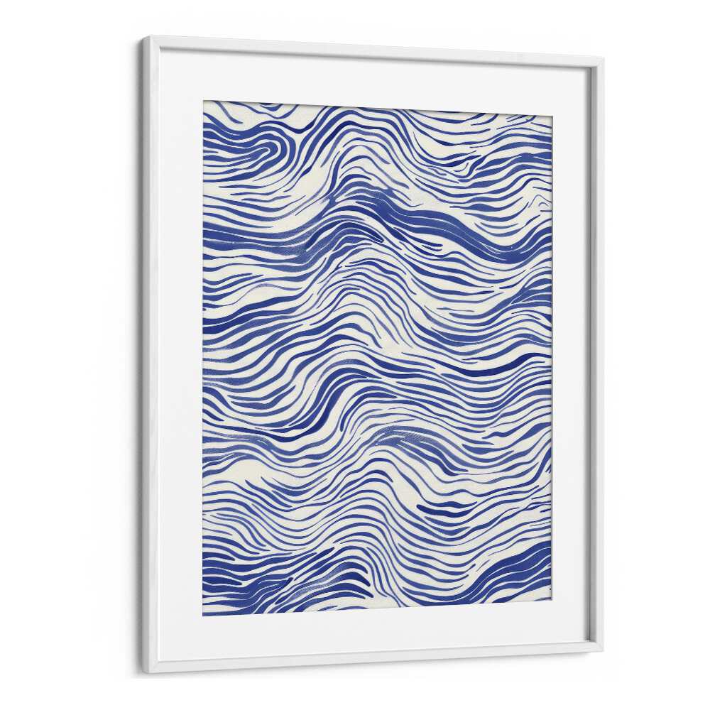 Tidal Waves I Beach Prints Coastal Wall Art in White Frame With Mount