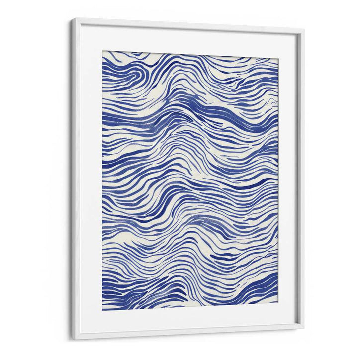 Tidal Waves I Beach Prints Coastal Wall Art in White Frame With Mount