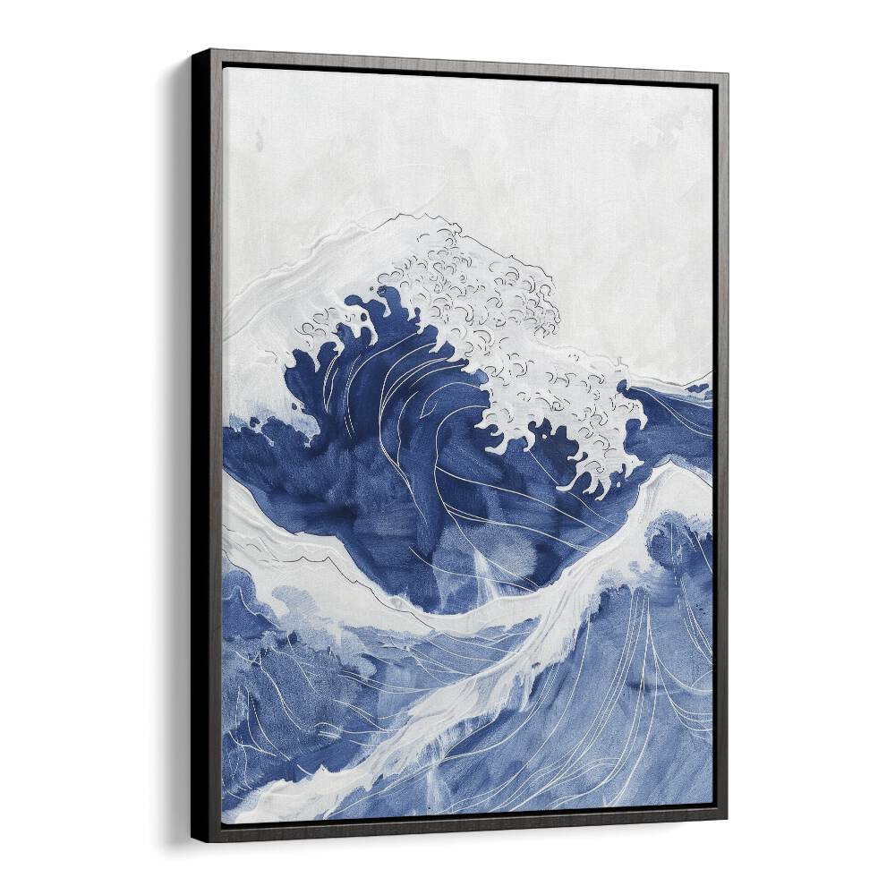 Tidal Waves IV Beach Prints Coastal Wall Art in Black Floater Frame