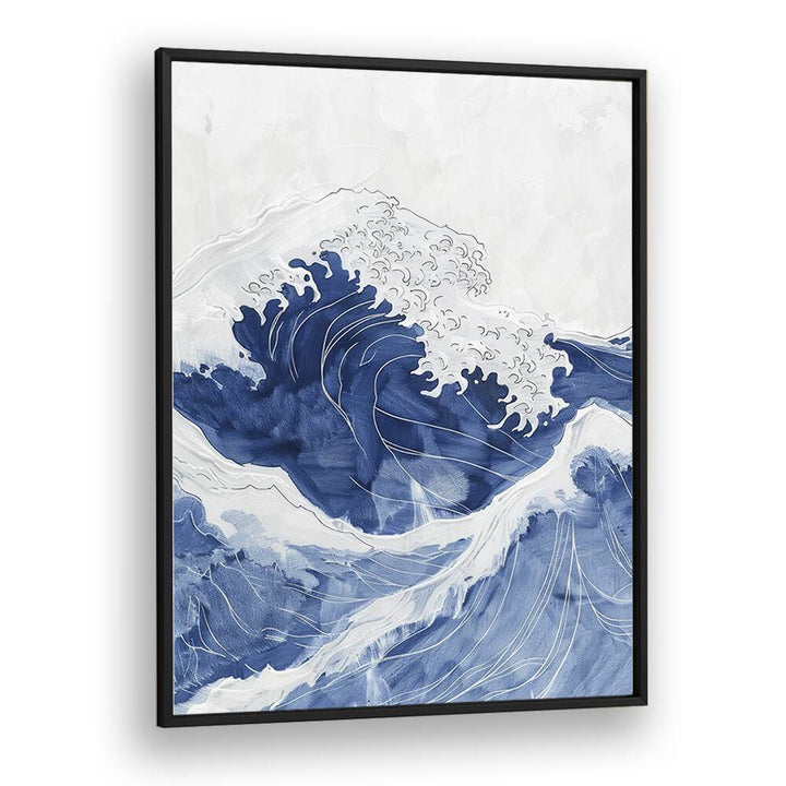 Tidal Waves IV Beach Prints Coastal Wall Art in Black Plain Frame