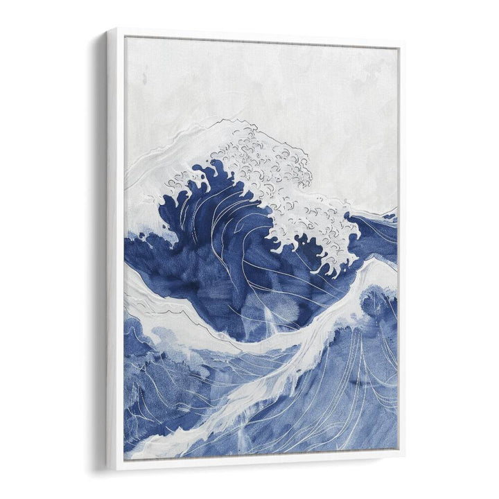 Tidal Waves IV Beach Prints Coastal Wall Art in White Floater Frame