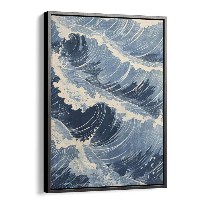 Tidal Waves V Beach Prints Coastal Wall Art in Black Floater Frame