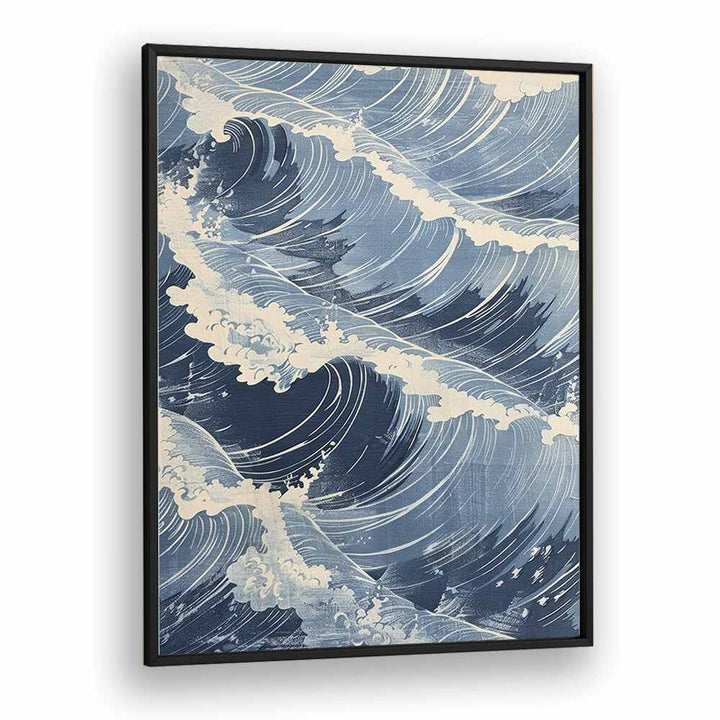 Tidal Waves V Beach Prints Coastal Wall Art in Black Plain Frame