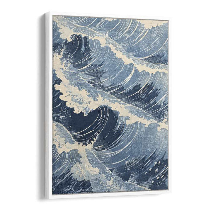 Tidal Waves V Beach Prints Coastal Wall Art in White Floater Frame