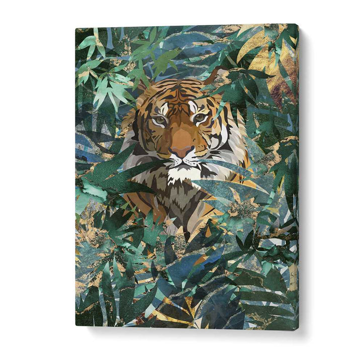 Tiger In The Jungle II By Sarah Manovski Wildlife Art Print in Gallery Wrap