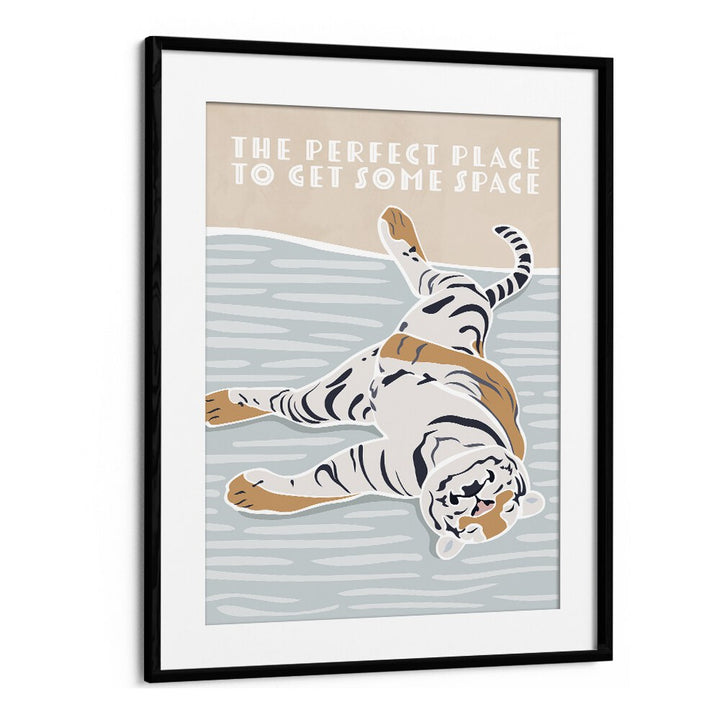 Tiger Typography Kids Quote By Sarah Manovski Kids Art Paintings in Black Frame With Mount