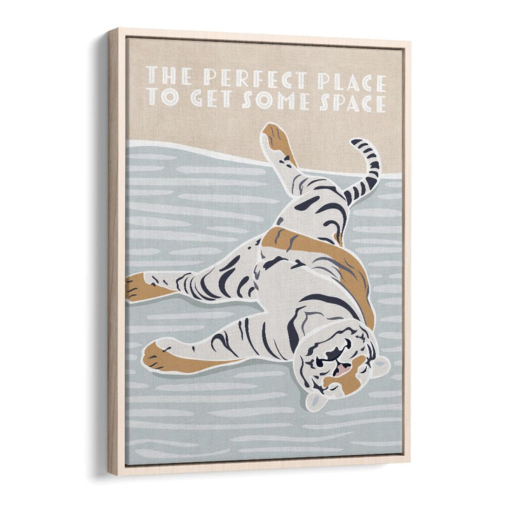 Tiger Typography Kids Quote By Sarah Manovski Kids Art Paintings in Oak Wood Floater Frame