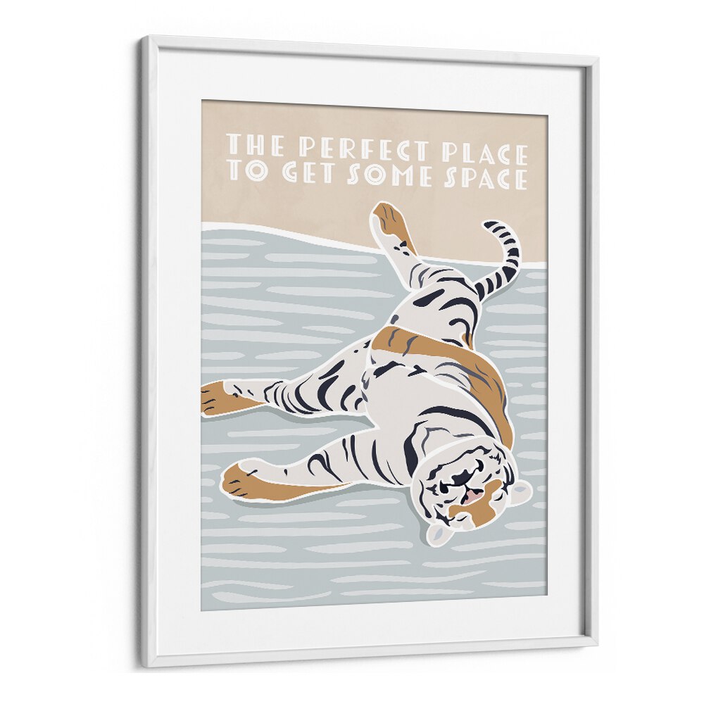 Tiger Typography Kids Quote By Sarah Manovski Kids Art Paintings in White Frame With Mount