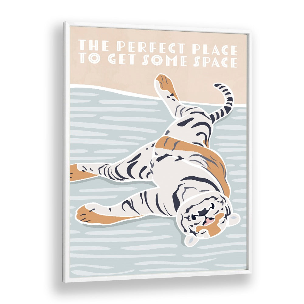 Tiger Typography Kids Quote By Sarah Manovski Kids Art Paintings in White Plain Frame