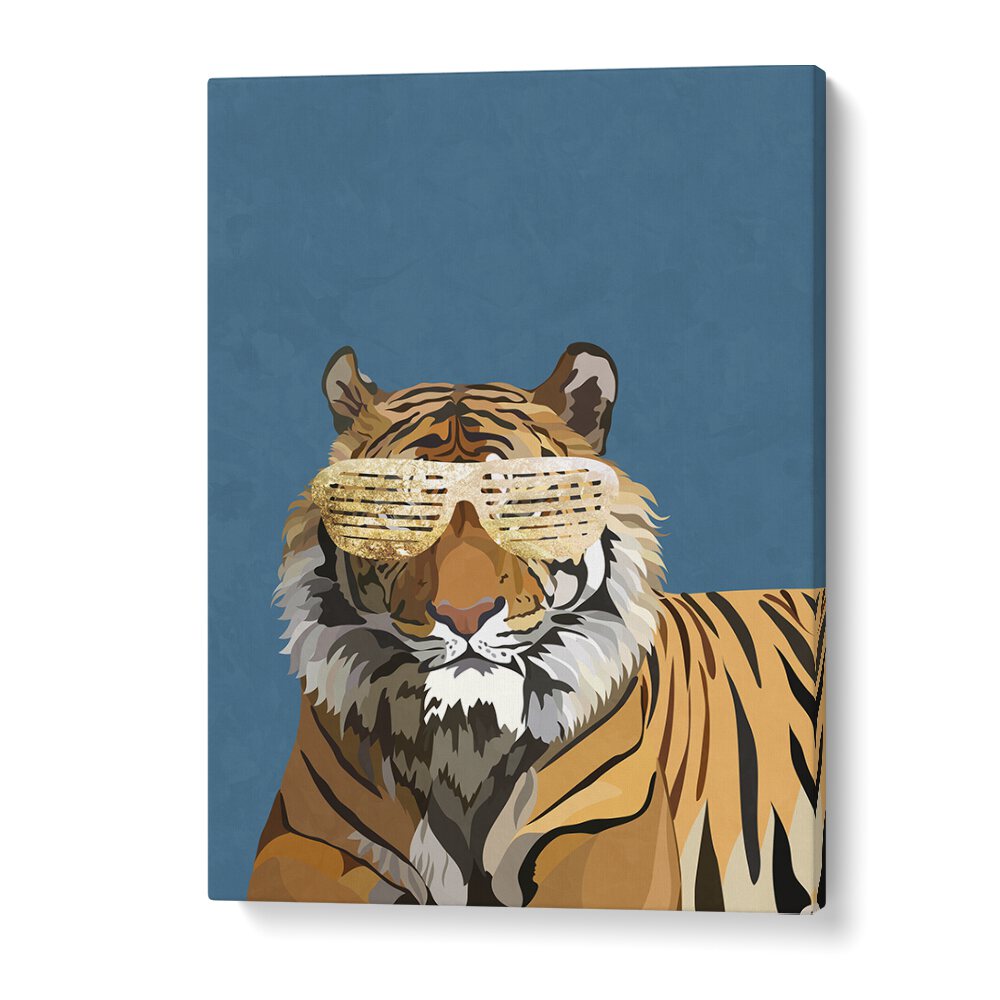 Tiger With Glasses By Sarah Manovski Wildlife Art Print in Gallery Wrap