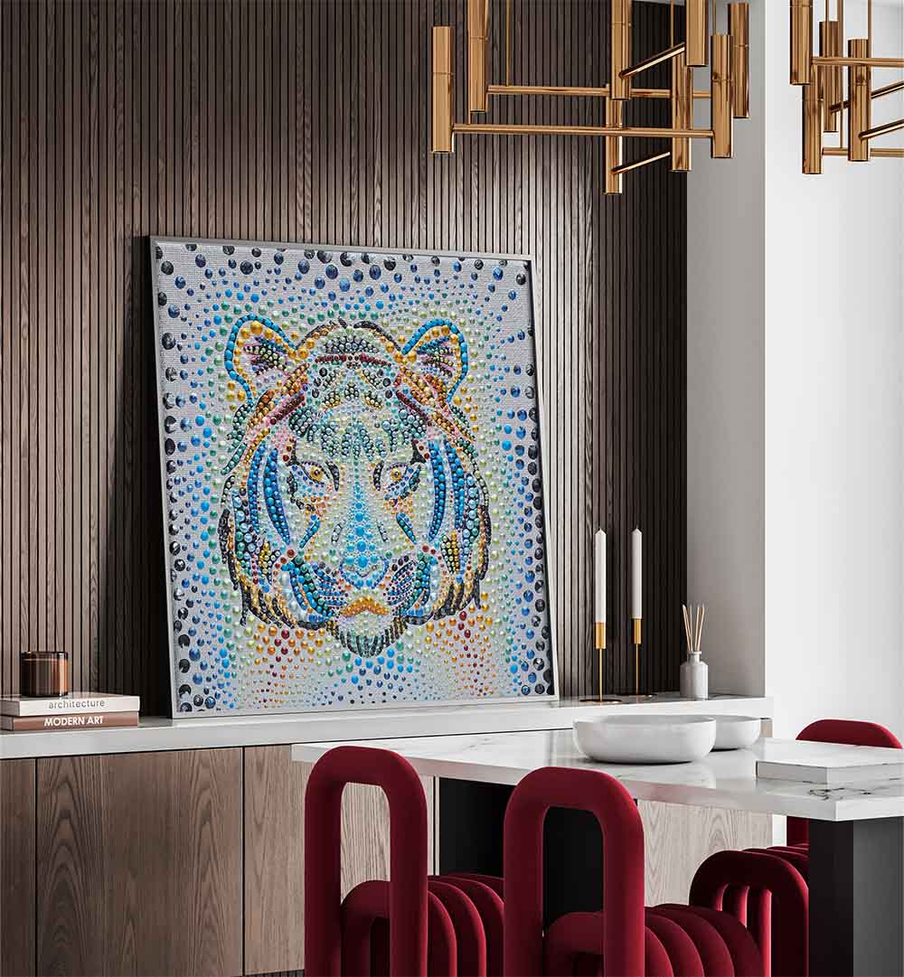Vibrant TIGER FACE, KIDS ROOM PAINTINGS set to inspire imagination in your child's room decor. Perfect for toddlers!
