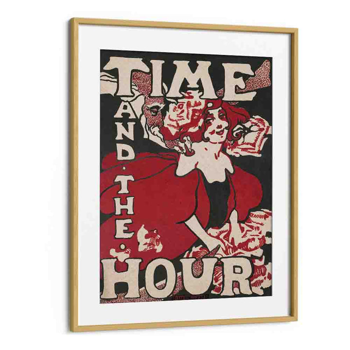 Time And The Hour 1895 By Ethel Reed Vintage Paintings in Oak Wood Frame With Mount