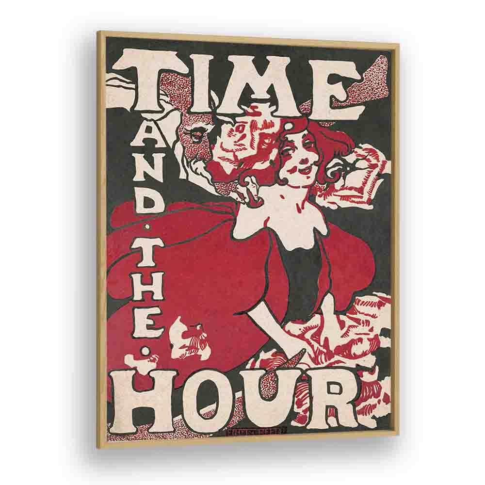 Time And The Hour 1895 By Ethel Reed Vintage Paintings in Oak Wood Plain Frame