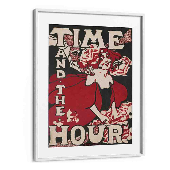 Time And The Hour 1895 By Ethel Reed Vintage Paintings in White Frame With Mount