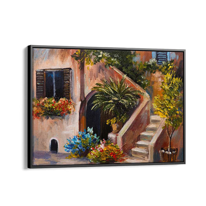 Timeless Abodes Vintage European Paintings in Black Floater Frame