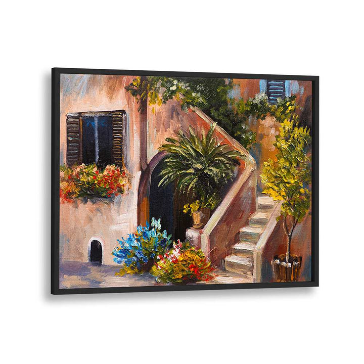 Timeless Abodes Vintage European Paintings in Black Plain Frame