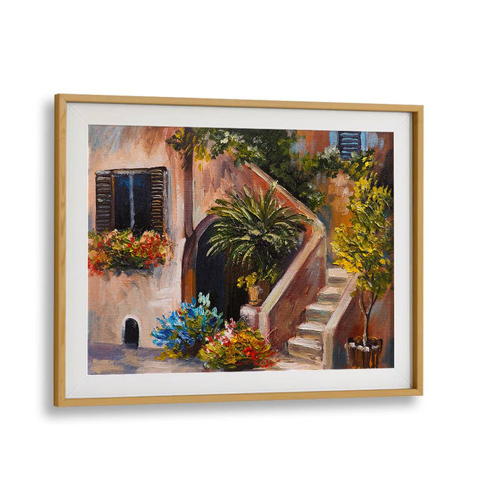 Timeless Abodes Vintage European Paintings in Oak Wood Frame With Mount