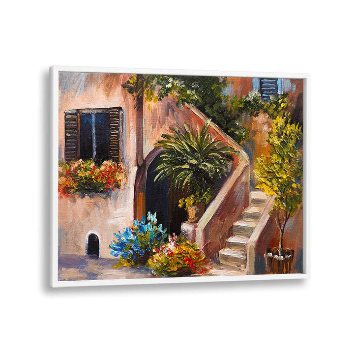 Timeless Abodes Vintage European Paintings in White Plain Frame