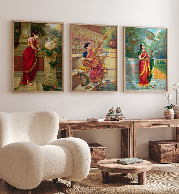 TIMELESS RAGAS I , SET OF 3 PAINTINGS