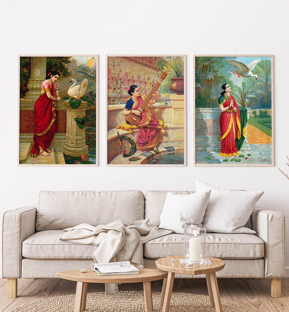 TIMELESS RAGAS I , SET OF 3 PAINTINGS