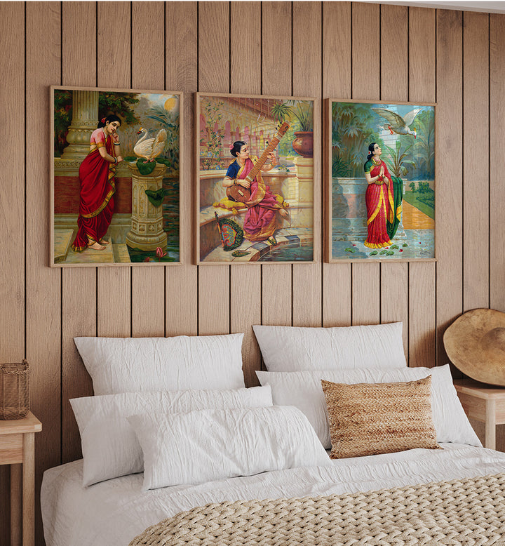 TIMELESS RAGAS I , SET OF 3 PAINTINGS