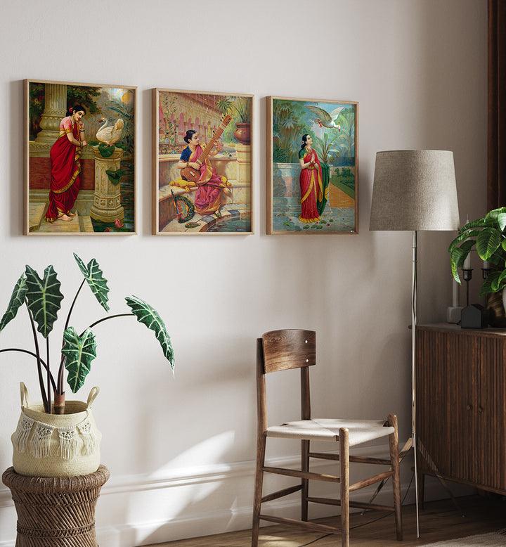 TIMELESS RAGAS I , SET OF 3 PAINTINGS