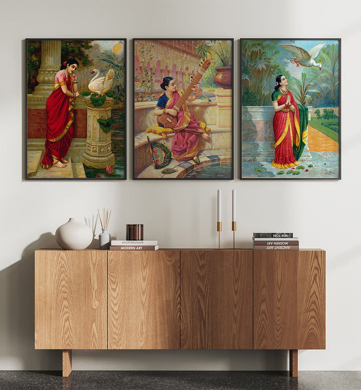 TIMELESS RAGAS I , SET OF 3 PAINTINGS