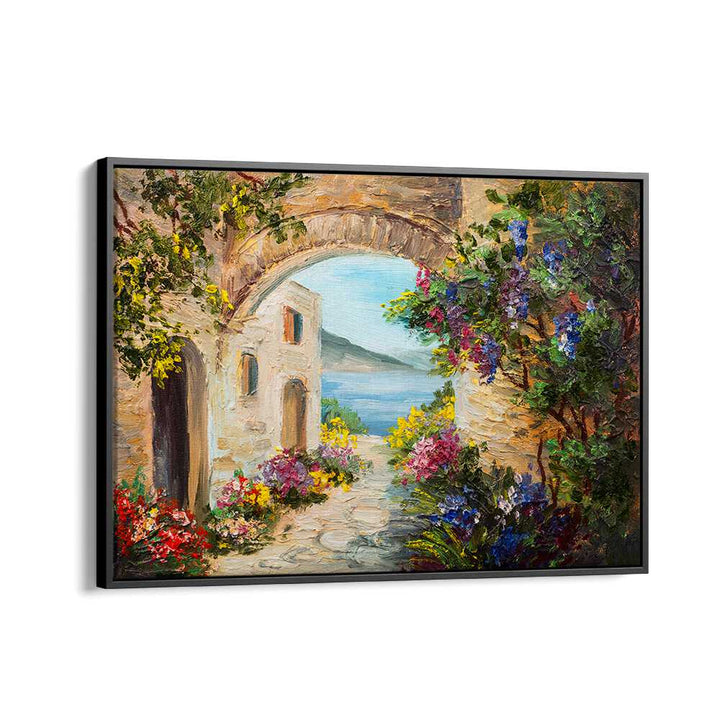 Timeless Venice Vintage European Paintings in Black Floater Frame