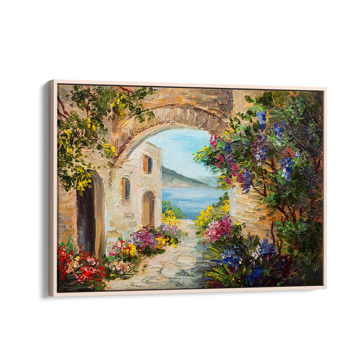 Timeless Venice Vintage European Paintings in Oak Wood Floater Frame