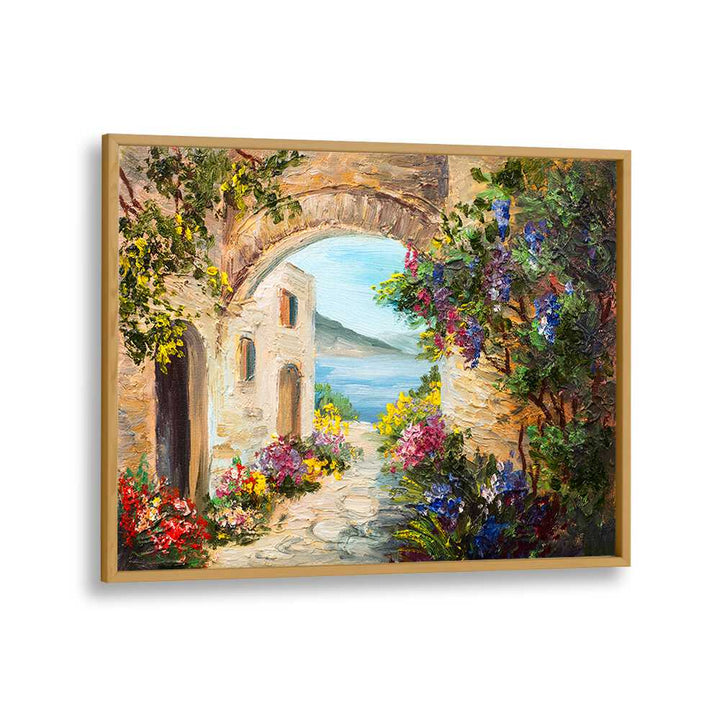 Timeless Venice Vintage European Paintings in Oak Wood Plain Frame