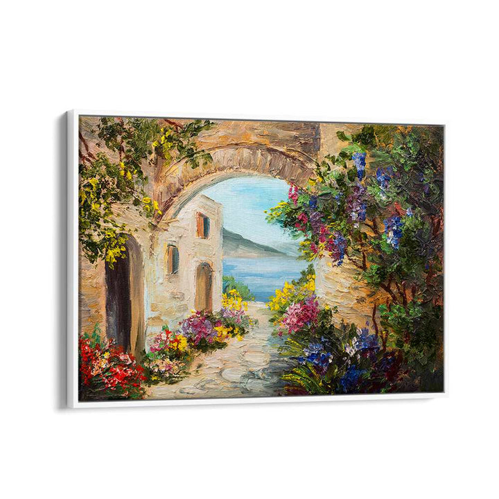 Timeless Venice Vintage European Paintings in White Floater Frame